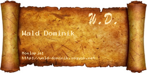 Wald Dominik névjegykártya